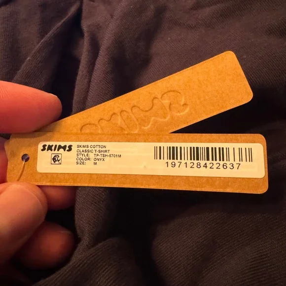 NWT Skims Cotton Classic T-Shirt Tp-tsh-5701m Onyx Medium - Picture 3 of 3